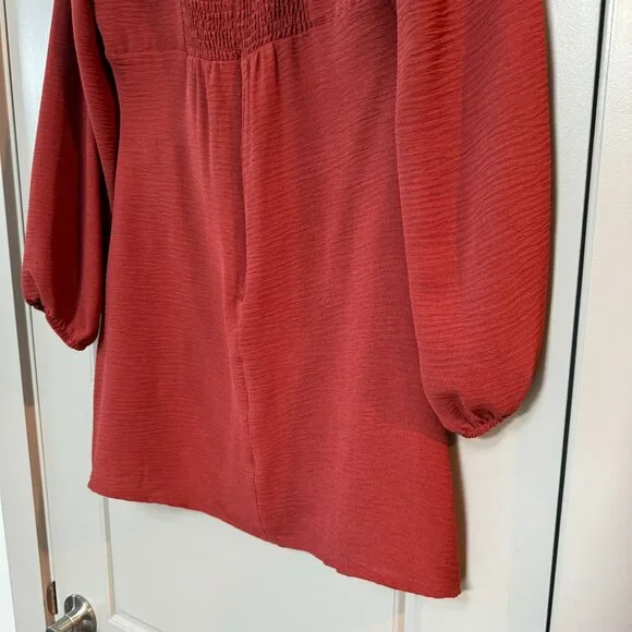 ALTAR'D STATE | Long Sleeve Deep Cut Knot Mini Dress Size Medium - Picture 8 of 11